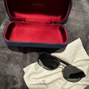 Gucci Black Sunglasses with Silver Accents